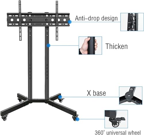 Soporte móvil para TV con ruedas para pantallas planas miniatura 6