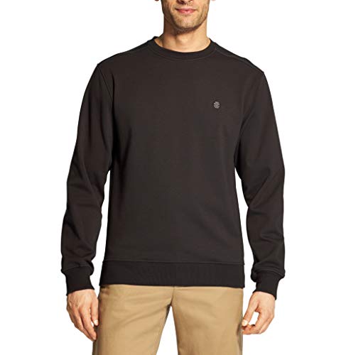 IZOD Men's Fit Advantage Performance Crewneck Fleece Sweatshirt, Black, X-Large Slim