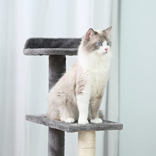 Torre para gatos PawHut 40" 5 niveles gris miniatura 6
