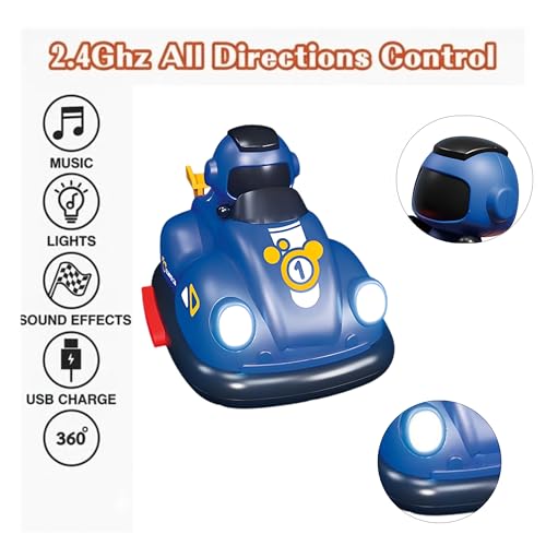Image of Remote Control Bumper Car Toy for Kids | Multiplayer Racing Cars Set with Light & 360Rotation | 2 RC Ejecting Bumper Cars Set of 2 Players Interactive Toys for Boys & Girls