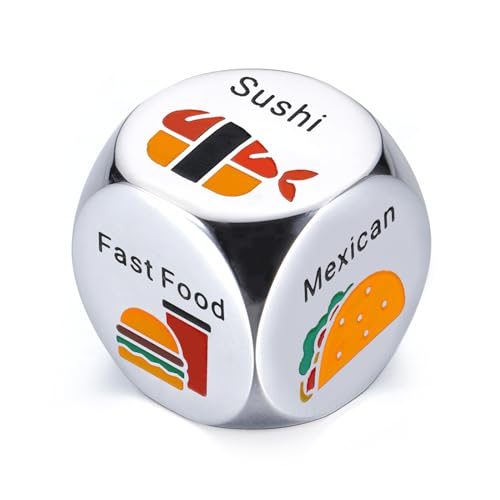 Santa Swap Gift Exchange Dice White Elephant Gifts for Adults Funny Food Dice Stocking Stuffers for Men Women Christmas Anniversary Food Decision Dice Gifts for Couples Girlfriend Boyfriend Husband