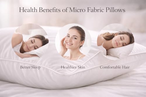 Image of Goose Feather Pillow Pack of 2 (20x30 in, Queen) | Premium Goose Feather Filling | Soft, Fluffy Hotel Quality | Breathable Cotton Cover | Medium Firm Support | White