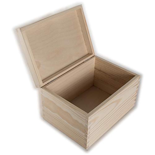 WooDeeDoo Rectangular Wooden Storage Box with Hinged Lid, 22 x 16 x 13.5 cm - Image 3