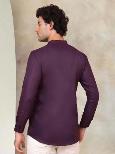 Image of Jompers Men's Cotton Regular Fit Solid Short Kurta