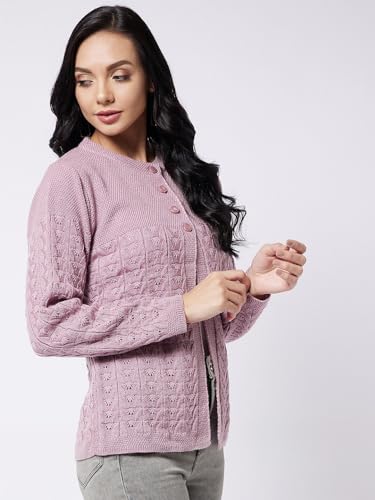 Image of Modeve Self Design Round Neck Casual Women Sweater||Winterwear||