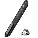 USB/Type-C 2 in 1 Presentation Clicker for Powerpoint, Hyperlink Volume Control Wireless Presenter Remote Presentation Pointer Slide Advancer PPT Clicker for Mac iPad Computer Laptop