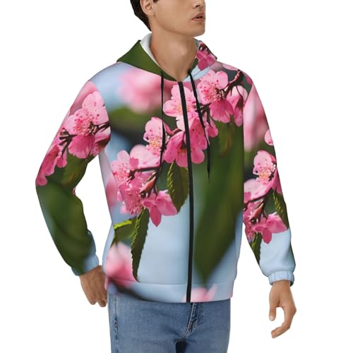 Sweat à capuche zippé fleurs de cerisier homme pour rompre avec la monotonie des sweats gris