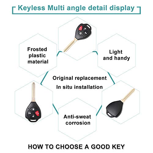 Selead 057092-5243-1753011192 Keyless Entry Remote Control 4 Buttons Car Key Fob Clicker Transmitter Fit For Toyota Rav4 06-10 For Scion Xb Wagon 08-12 Antitheft Systems 89070-06231 1Pc Us Stock thumb #3