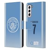 Head Case Designs Offizielle Manchester City Man City FC Omar Marmoush 2026/27 Spieler Heimtrikot Leder-Wallet-Hülle Kompatibel mit Samsung Galaxy S21 5G