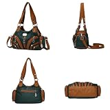 FUNSEED Torebka dla kobiet, duża pojemność, wiele kieszeni, miękka skóra PU, na co dzień, pojedyncza torba crossbody, Czarny
