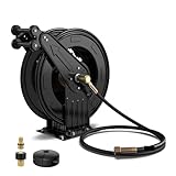 Einziehbare Hochdruckreiniger-Schlauchtrommel, 50 Fuß X 3/8 Zoll Hochleistungs-Schlauchtrommel Aus Stahl Mit Doppelarm, 300 PSI für Profis