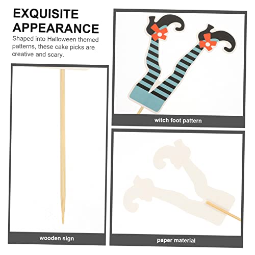 NUSITOU 36 Pçs Cupcake Pé De Bruxa Inserções De Bolo Palitos De Dente Coquetel Acessórios Para Coque