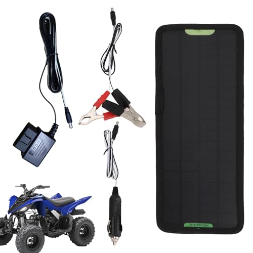 Generic JI9ZT5RNT2DS01HE - Batería de coche para panel solar, cargador de batería solar de coche, cargador de batería solar de 5 W, kit de carga de goteo impermeable de 12 V, JI9ZT5RNT2DS01HE