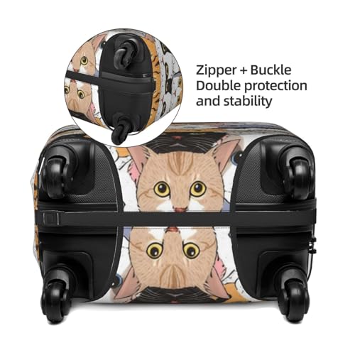 Cats Travel Luggage Cover Fits 18-32 Inch Luggage, Elastic Suitcase Cover Protector with Concealed Zipper for Wheeled Suitcase Tsa Approved4