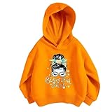 Girls and Toddlers' Pullover Hoodie Sweatshirt with Hood Fashion Casual Tops Baggy Thin Top for (Orange, 4-5 Years)