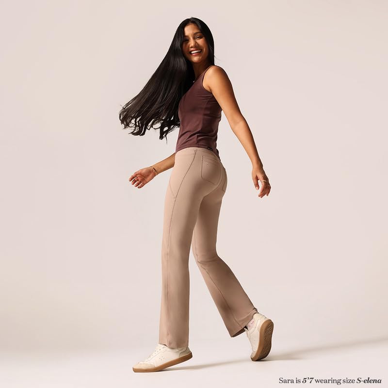 Image of BlissClub Ultimate Flare Pants for Women Upto 5'4 ft | Ribbed Waistband, 4 Pockets | High Waist Trousers and Formal Pants for Office wear
