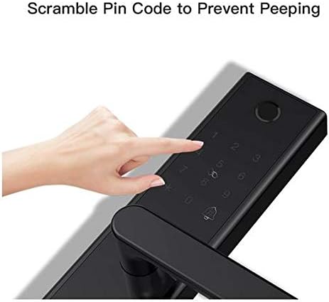 PINEWORLD L5 Smart Door Lock showing scramble PIN code feature
