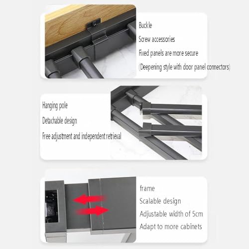 Séchoir à linge au-dessus de la machine à laver extensible en alu - 4