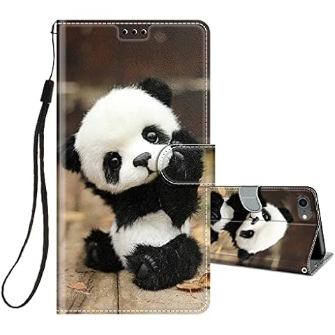 Flip Case for iPhone SE 2020 / iPhone SE 2022 5G / iPhone 7 / iPhone 8 Phone Case Protective Wallet Case for Girls Women Boys PU Kickstand Card Slot Holder Silicone Shockproof Cover - Sweet Panda Cover