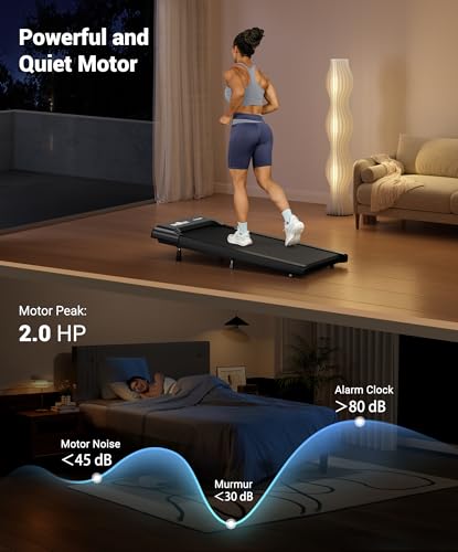 Image of THERUN Walking Pad Treadmill with 10% Incline, Under Desk Treadmills for Home Office, Portable Small Walking Pad with Remote Control