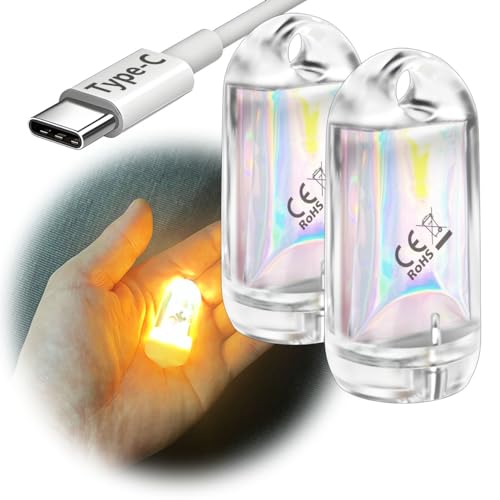 SROOS Taschenlampe USB Aufladbar LED Camping Tragbar IPX7 EDC-Schlüsselanhänger maglite Wasserdicht Outdoor, Wandern,Notfäll (2pc Warm White)