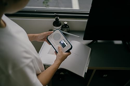 SANGEAN WFR-39 – Kompaktes, portables Internet-Radio mit WiFi, Musik-Streaming, DAB+/FM - Einfache Bedienung via Control-App, Weiß-Blau