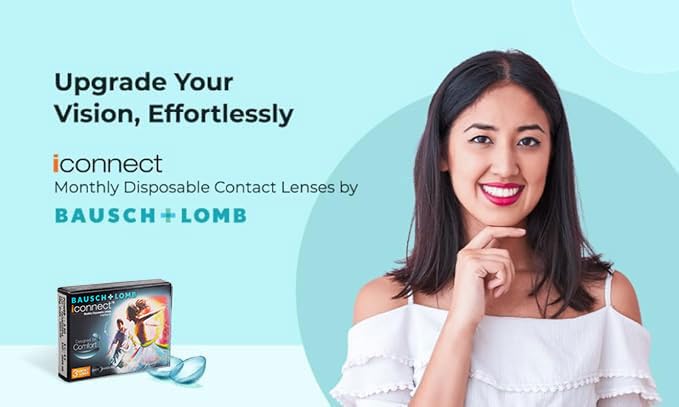 Image of Bausch & Lomb Iconnect Contact Lens - Spherical | Monthly Disposable | Hydrogel Material | (-3, Pack of 3)