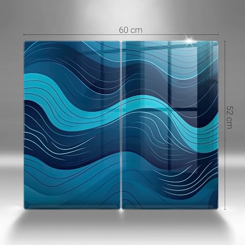 Plaque de protection induction premium vagues abstraites Wallfluent 52cm - 7