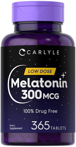 Carlyle Melatonin 300 mcg | 365 Tablets | Low Dose | Vegetarian Non-GMO Gluten Free