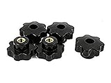XJS Thread Black Plastic Star Head Star Through Hole Handle (M10x40)