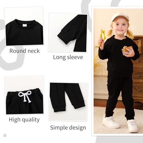 YOUNGER TREE Toddler Fall Outfits for Girl Long Sleeve Sweatsuit Top and Sweatpants Set Baby Girl Clothes4
