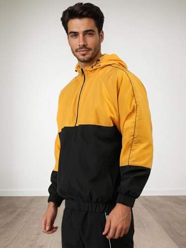 Image of CHKOKKO Sunscreen Jacket for Men Windcheater Hooded Zipper Sports Jacket | UV Protection | Sun Protective | Lightweight Water Resistant | Riding Biker | Outdoor Travel Gym Running