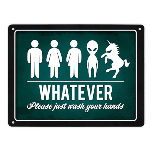 Metallschild XL mit Spruch: Whatever - Please just wash your hands Metallschild XL mit Spruch: Whatever - Please just wash your hands