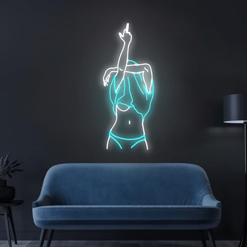 Image of Lady Neon Signs for Wall Decor 30 inches Led Sexy Lady Women Bedroom Bar Club Game Room Man Cave Bar Lights Sign Gift