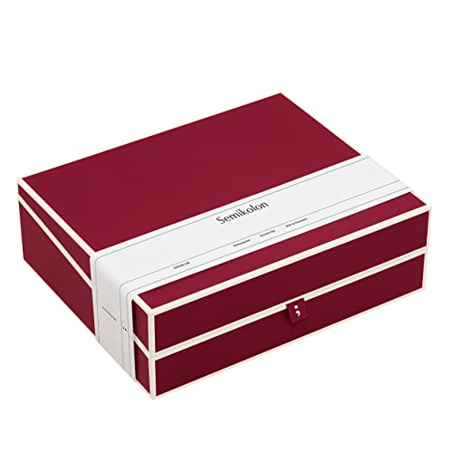 Boîte à documents Semikolon A4 bordeaux foncé pour rangement bureau - 2