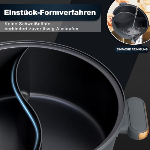 Dezin 6L Hot Pot Elektrisch mit Trennwand, Abnehmbare Antihaft-Innentopf – Bild 3