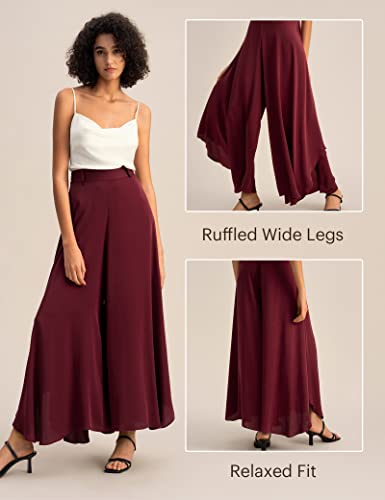 LilySilk Women's Wide Leg Silk Pants High Waist Palazzo Pant2