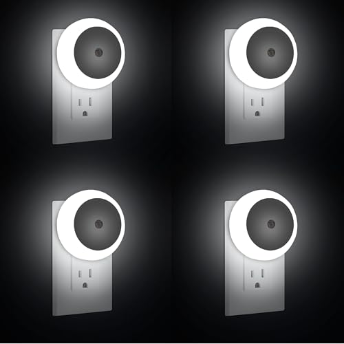 Image of LED Night Light, Night Lights Plug into Wall 4-Pack, Auto Dusk to Dawn Sensor Night Lamp Night Light for Bedroom, Bathroom, Hallway Stairs Cool White