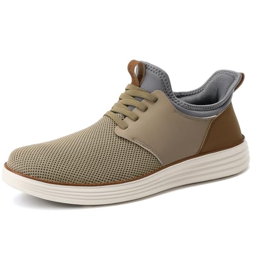 Image of VILOCY Mens Slip On Casual Dress Shoes Hands Free Fashion Sneakers Mesh Tennis Walking Work Shoes Comfortable Breathable Lightweight Non Slip