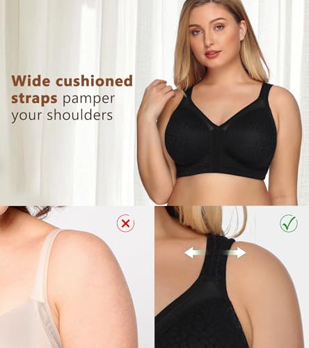 Image of DotVol Women's Full Figure Minimizer Bras Comfort Large Busts Wirefree Non Padded Plus Size Bra