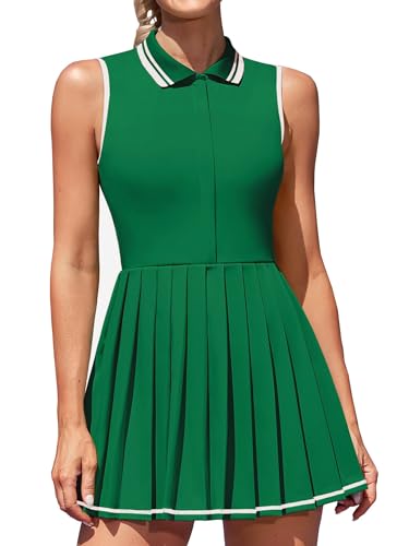 Women's Half-Zip Tennis Dress with Bra