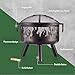 Vonhaus Feuerstelle für Garten, Terrasse & Outdoor– tragbar und leicht, Feuerkorb aus bronzegetönter Stahl mit Flammdesign, Feuerschale mit Funkenschutz & Schürhaken, Nutzbar mit Holz oder Kohle