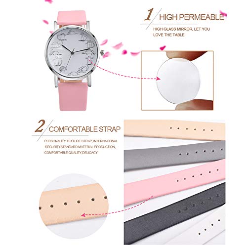 Loijon Animal Dial Palte Projeto Bonito Do Gato Relógio de Pulso Elegante Movimento de Quartzo Pin A