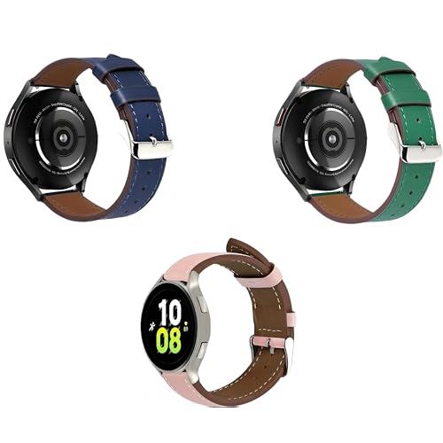 22mm Premium Italy Leather Watch Bands Compatible with Samsung Watch 3 45mm,Galaxy 46mm, Gear S3 Frontier, Quick Release Wear-resistant Leather Watch Straps Three bundled products