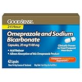 GoodSense Omeprazole and Sodium Bicarbonate Capsules, 20 mg/1100 mg, Treats Frequent Heartburn, Acid Reducer, Heartburn Medicine