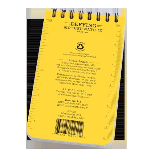 Carnet EMS résistant aux intempéries Rite in the Rain No. 112-3 jaune - 5