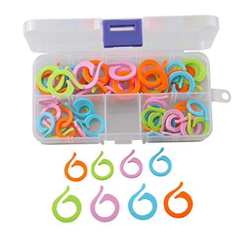 ALLinONE 1 Boxe 1 Box Colorful Split Ring Stitch Markers Crochet Locking Stitch Marker Mixed 2 Size for Knitting DIY Craft