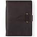 Ancicraft Leather Journal Lined Craft Paper A5 Vintage Diary Notebook Planner Refillable 6-ring Binder (Dark brown simple strap A5)
