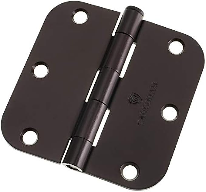 Cauldham (12 Pack) Heavy-Duty 3-1/2" Interior Door Hinges with 5/8" Radius Corners - Oil Rubbed Bronze
