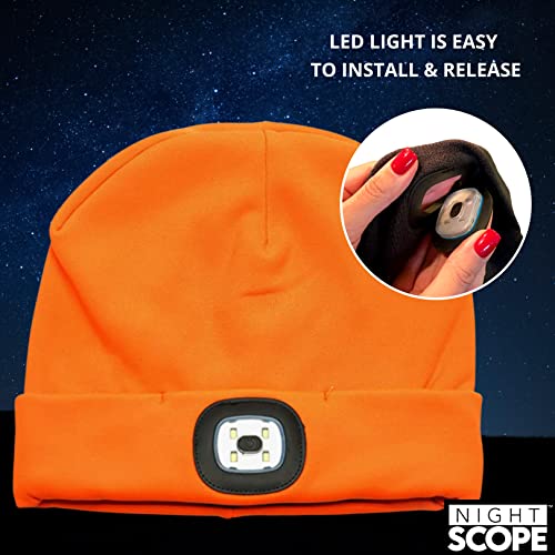 Image of Classic Rechargeable LED Warm Knit Beanie Head Light Hat Headlamp for Outdoor Activities
